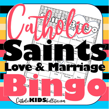 Preview of Catholic Saint BINGO: Learn about Saints of Love & Marriage Valentine's Day Game
