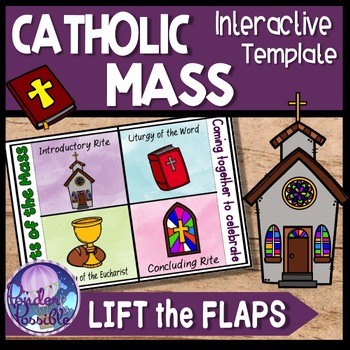 Preview of Catholic Mass: Four Parts of The Liturgy {Interactive Template}