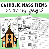 Catholic Mass Items Activity Pages - Worksheets