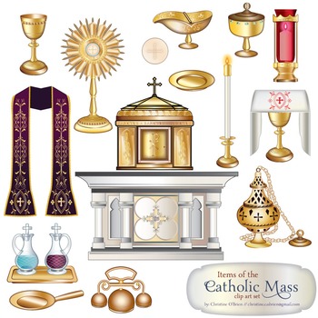 Preview of Catholic Mass Items Clip Art Set