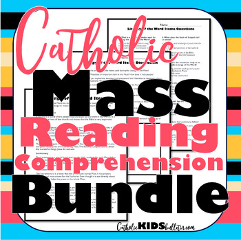 Preview of Catholic Mass Reading Comprehension BUNDLE! Six great resources at a DISCOUNT!