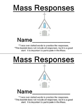 Preview of Catholic Mass Responses Booklet