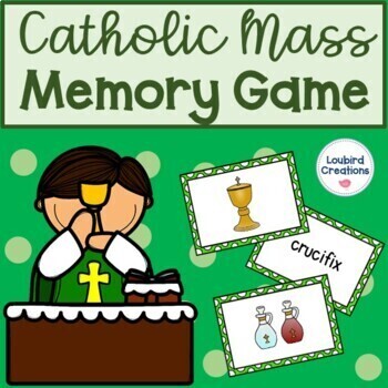 Preview of Catholic Mass Vocabulary Memory Game | First Communion Prep | Eucharist