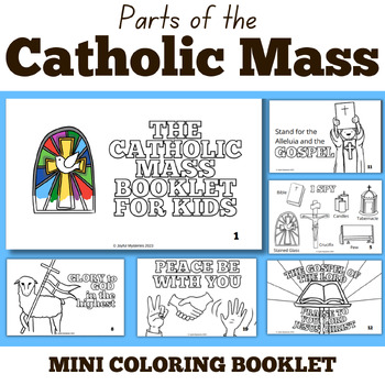 Preview of Parts of the Catholic Mass for Kids - Mini Coloring Book Activity