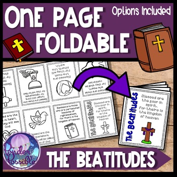 Preview of Catholic Mini Book - The Beatitudes {One Page Foldable}