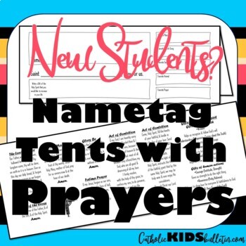 Preview of Catholic Nametag Tent: Perfect for Faith Formation, CCD, Youth Group, & Religion