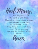 Catholic Prayer Posters - Blue and Purple Watercolor Background