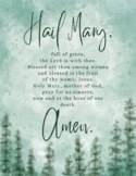 Catholic Prayer Posters - Watercolor Forest Background