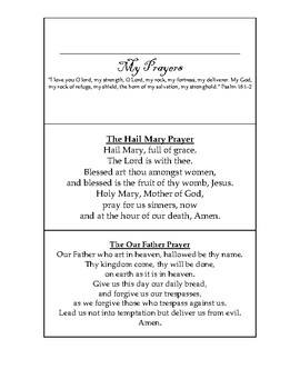 Catholic Prayers Printable by Michelle Rogers | Teachers Pay Teachers