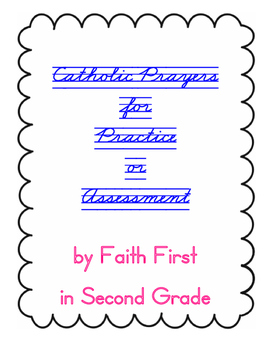 Preview of Catholic Prayers Zaner Bloser Cursive Handwriting Practice and Assessment