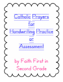 Catholic Prayers Zaner Bloser Handwriting Practice and Assessment