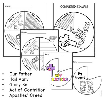 Catholic Prayers wheel - Prayers activity by Upper Grade Prieto | TPT