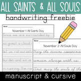 All Saints Day & All Souls Day Handwriting - Catholic Copy