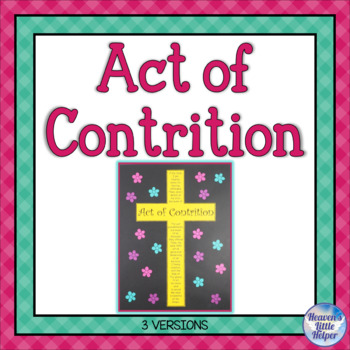 Preview of Catholic Religion Act of Contrition Prayer