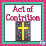 Catholic Religion Act of Contrition Prayer