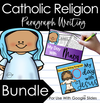 Preview of Paragraph Writing about Mother Mary and Jesus-Catholic Writing Activity Bundle