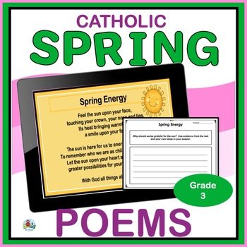 Preview of Catholic Religion Spring Reading Passages and Comprehension Questions 3rd Grade