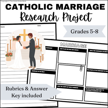 Preview of Catholic Sacrament of Marriage Research Poster & Writing Project w/ Rubric