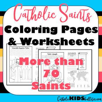 Preview of Catholic Saint Coloring Book with Worksheets & Activities: HUGE Set of Saints!