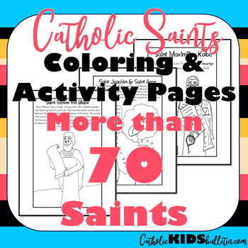 Preview of Catholic Saint Coloring Pages Book: HUGE Set of Saints & Patron Saints for Kids