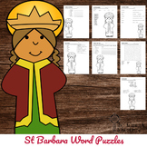 Catholic Saint Word Puzzles - No Prep Activity - St Barbara