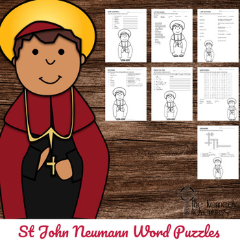 Preview of Catholic Saint Word Puzzles - No Prep Activity - St John Neumann