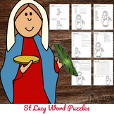 Catholic Saint Word Puzzles - No Prep Activity - St Lucy