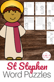 Catholic Saint Word Puzzles - No Prep Activity - St Stephen