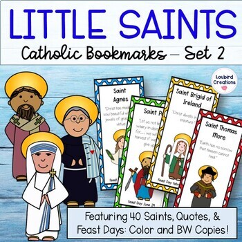 Catholic Saints Bookmarks - Set 2 by Loubird Creations | TpT
