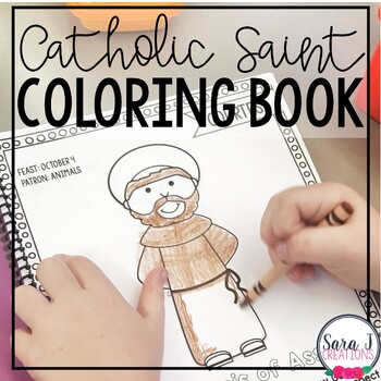 Preview of Catholic Saints Coloring Book Religion Activities