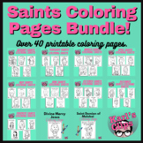 Catholic Saints Coloring Pages Bundle