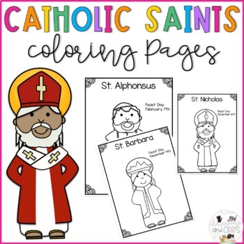 Preview of Catholic Saints Coloring Pages - No Prep - Lent- All Saints Day