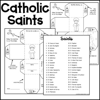 Preview of Catholic Saints Activity - Build a Cube - All Saints' Day - No Prep