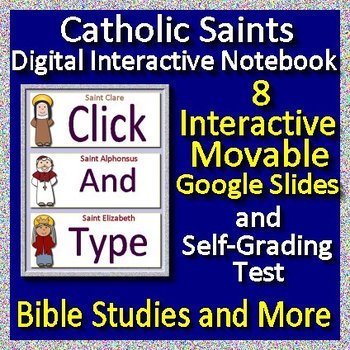 Preview of Catholic Saints Interactive Notebook with Google Slides - Easy Learning!