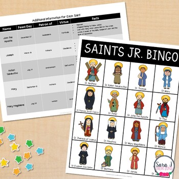 huiselijk innovatie statistieken Catholic Saints Junior Bingo Volume 2 by Sara J Creations | TpT