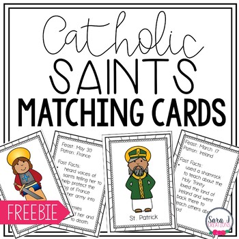 Preview of Catholic Saints Matching Cards FREEBIE