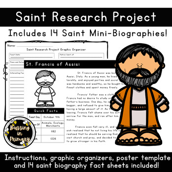 Preview of Catholic Saints Research Project / Saint Biography Fact Sheets (Ontario)
