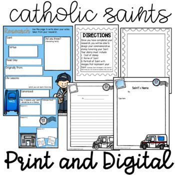Preview of Catholic Saints Stamp Project All Saints' Day