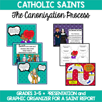 Preview of Steps to Becoming A Catholic Saint- Presentation, Graphic Organizer, and Handout