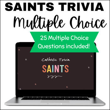 Preview of Catholic Saints Trivia Quiz Game Multiple Choice Questions - All Saints' Day