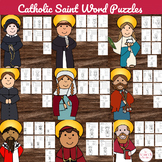 Catholic Saints Word Puzzles - No Prep Catholic Activities