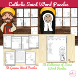 Catholic Saints Word Puzzles - No Prep Catholic Activity [