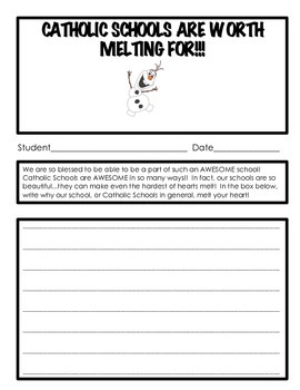 Preview of Catholic Schools Are Worth Melting Over!!  Activity Packet
