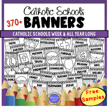Preview of Catholic Schools Banners - Catholic Schools Week & All Year Long - FREE SAMPLES