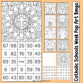 Catholic Schools Week Bingo Cards Game Pop Art Coloring Ac