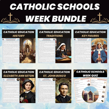 Preview of Catholic Schools Week Reading and Quiz Bundle |  Catholic Education Week