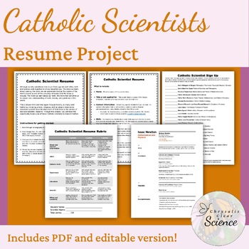 Preview of Catholic Scientist Resume Project
