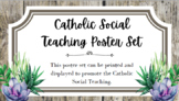 Catholic Social Teaching Poster Set Succulent Farmhouse Style