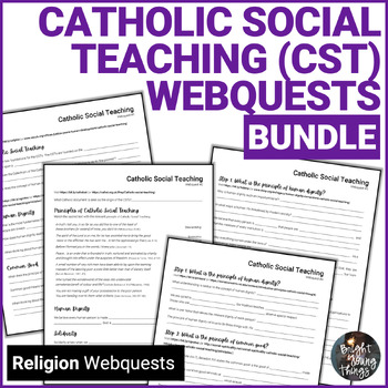 Preview of Catholic Social Teaching Principles Webquest Bundle | Human Dignity