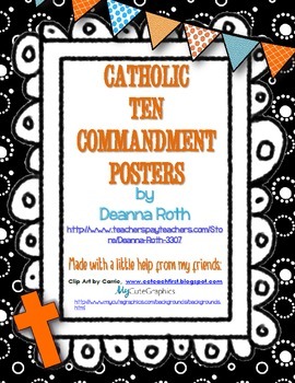 Preview of Catholic Ten Commandment Printable Posters